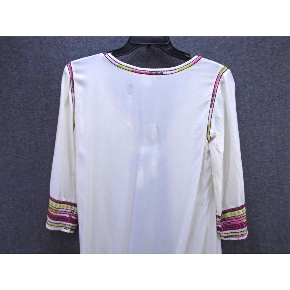 Ariat Womens Medium Boho Tasseled Cardigan Duster Embroidered Ivory 100% Rayon - Picture 9 of 11